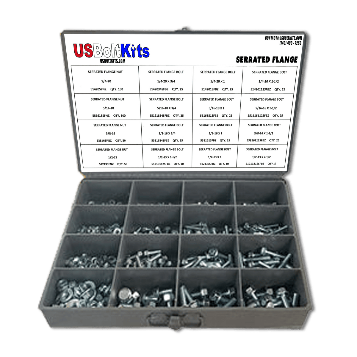 Serrated Flange Bolt Assortment US Bolt Kits