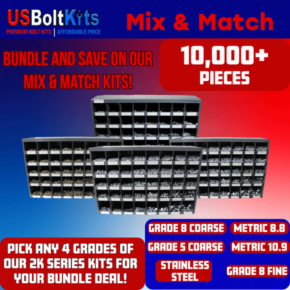 US Bolt Kits 10000+ PC MIX & MATCH BIN BUNDLE