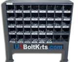 US Bolt Kits 2510 Piece Grade 5 USS Zinc Plated Coarse Thread Bin Kit with 40 Hole Bin