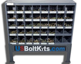 US Bolt Kits 2510 Piece Grade 8 USS Coarse Thread Yellow Zinc Plated Bin Kit with 40 Hole Bin