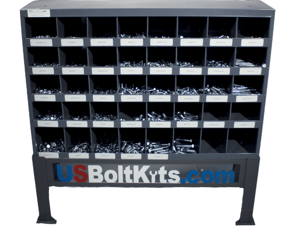 US Bolt Kits 2540 Piece Metric Class 10.9 Coarse Thread Zinc Plated Bin Kit with 40 Hole Bin