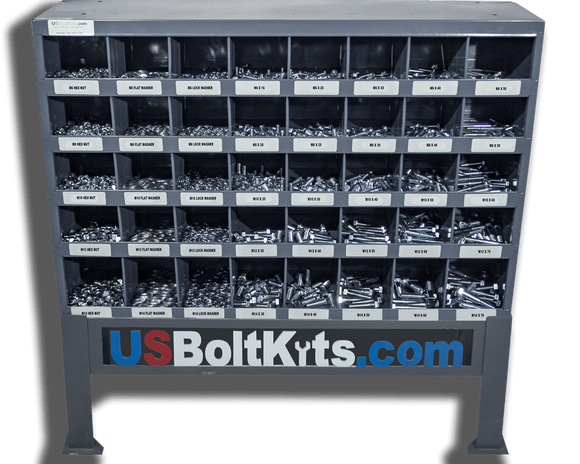 US Bolt Kits 3625 Piece Metric Class 8.8 Coarse Thread Zinc Plated Bin Kit with 40 Hole Bin