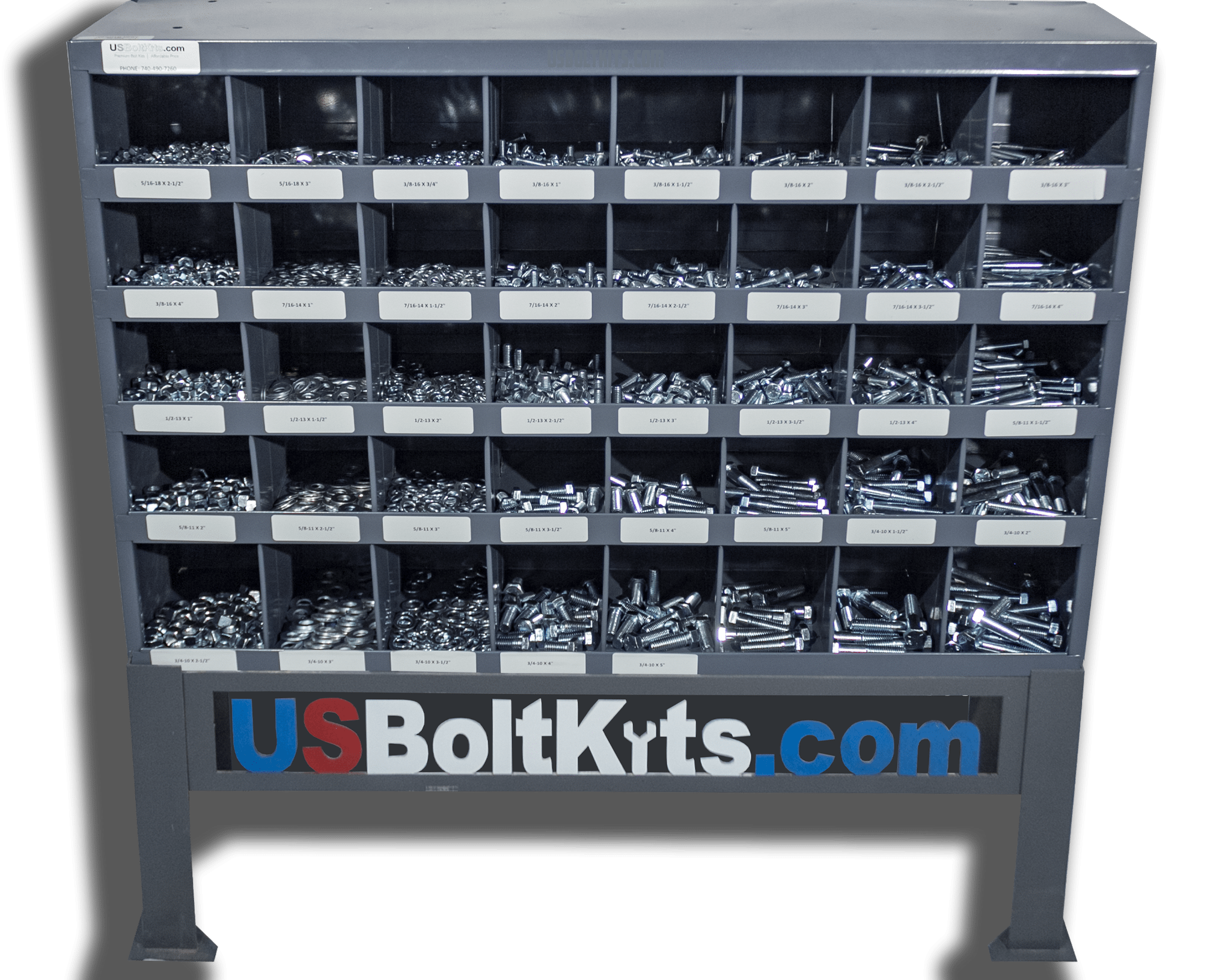 3765 3765 Piece Grade 5 USS Coarse Thread Zinc Plated Bin Kit with 40 Hole ...