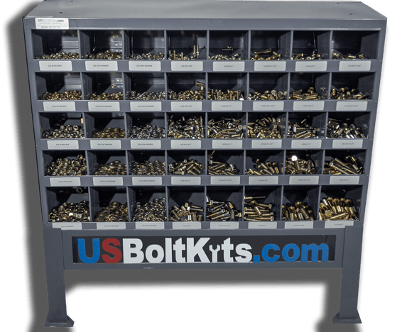 US Bolt Kits 3765 Piece Grade 8 SAE Fine Thread Yellow Zinc Plated Bin Kit with 40 Hole Bin