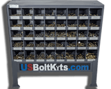 US Bolt Kits 3765 Piece Grade 8 SAE Fine Thread Yellow Zinc Plated Bin Kit with 40 Hole Bin