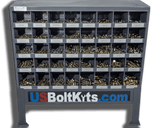 US Bolt Kits 3765 Piece Grade 8 USS Coarse Thread Yellow Zinc Plated Bin Kit with 40 Hole Bin