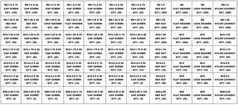 5135 Piece Metric Class 10.9 Coarse Thread Zinc Plated Bin Kit
