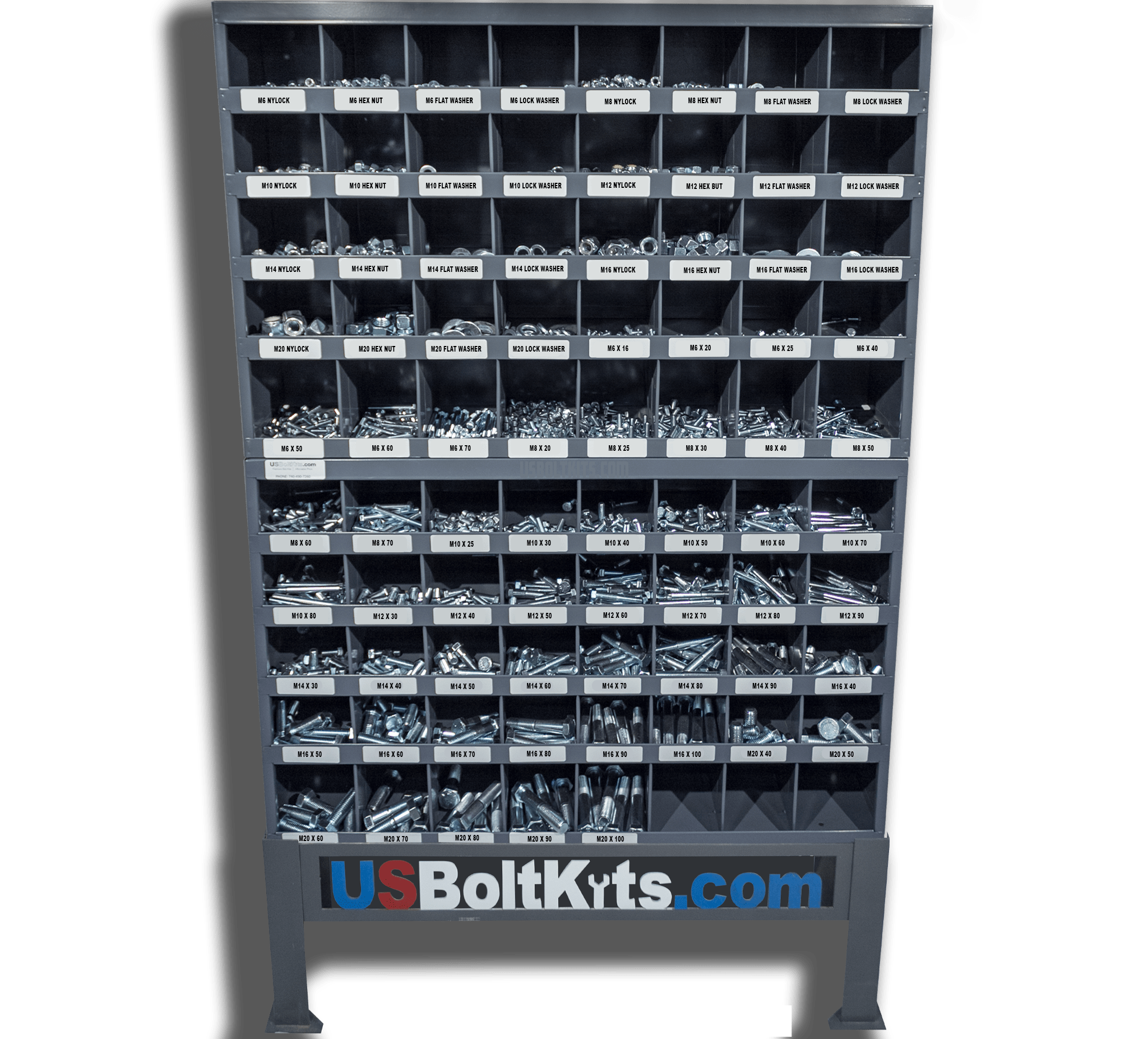 pobinページ 5135 Piece Metric Class 8.8 Coarse Thread Zinc Plated Bin Kit with