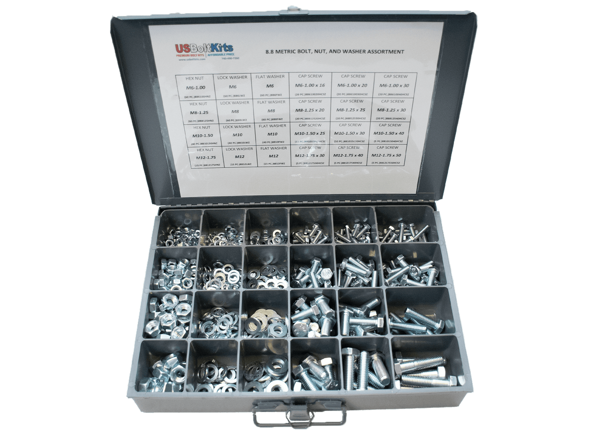 Bolt Thread Set 690 Piece Metric Class 8.8 Coarse Thread Assortment – US Bolt Kits