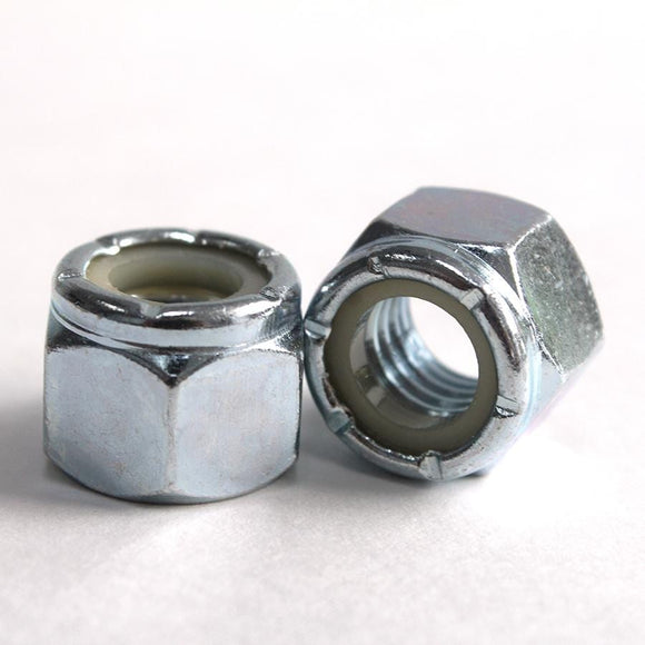 304 Stainless Steel Nylon Insert Locknuts - 5/16-18 UNC, Hex Lock Nuts, 12 Pack, 18-8 Finish