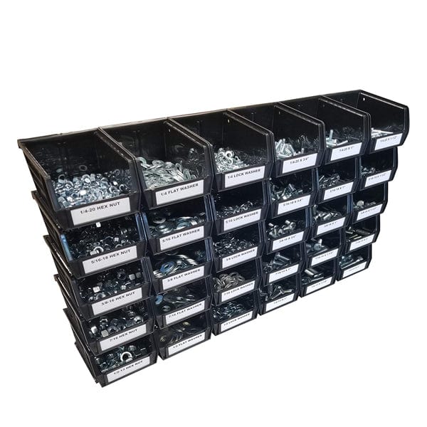 410-Piece Grade 5 Serrated Flange Bolt & Nut Assortment Kit – Zinc Plated, Inch Sizes