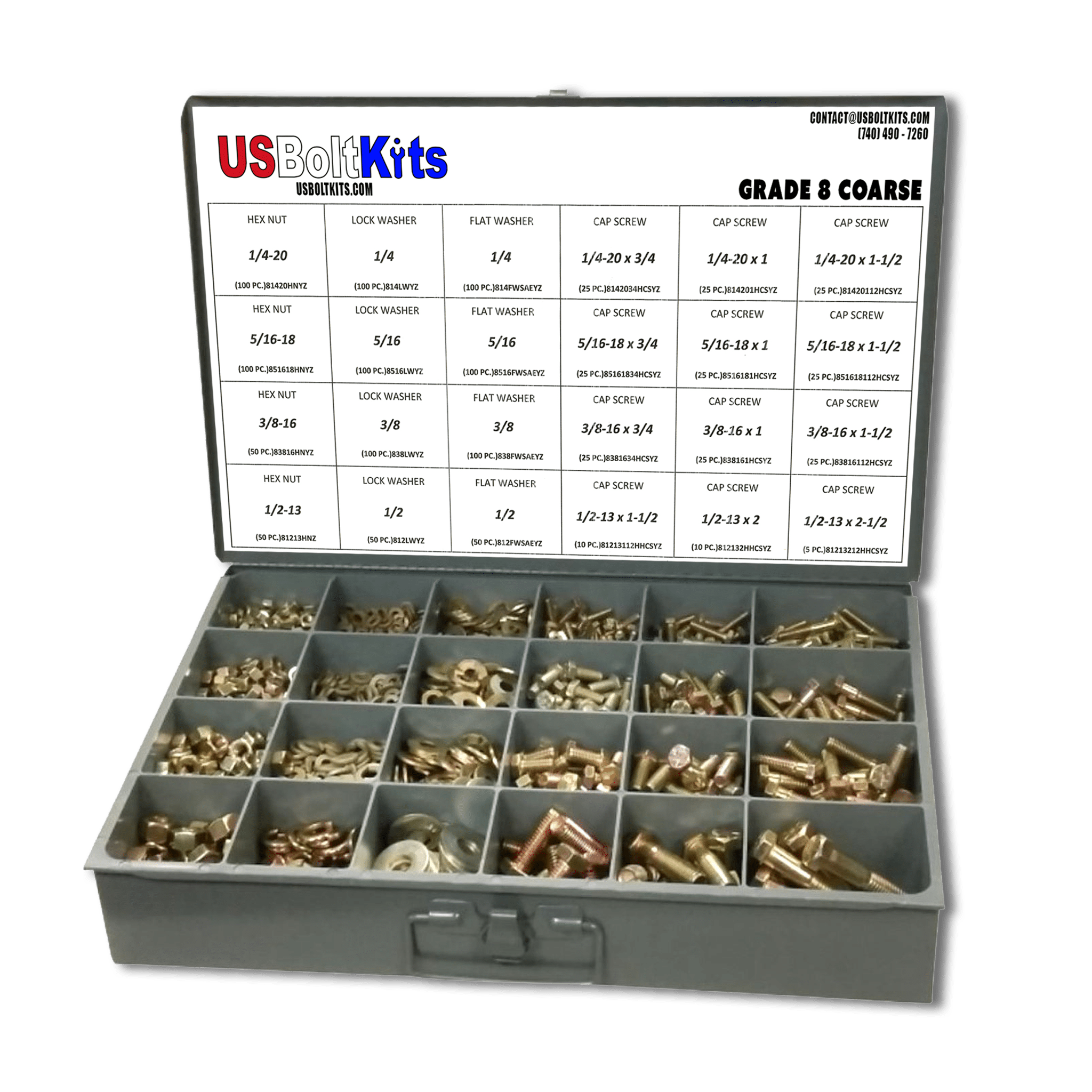 ノエル No.4008 No.5000 1200 Piece All Metal Locknut Assortment – US Bolt Kits