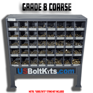US Bolt Kits 3765 Piece Grade 8 USS Coarse Thread Bin Kit with 40 Hole Bin