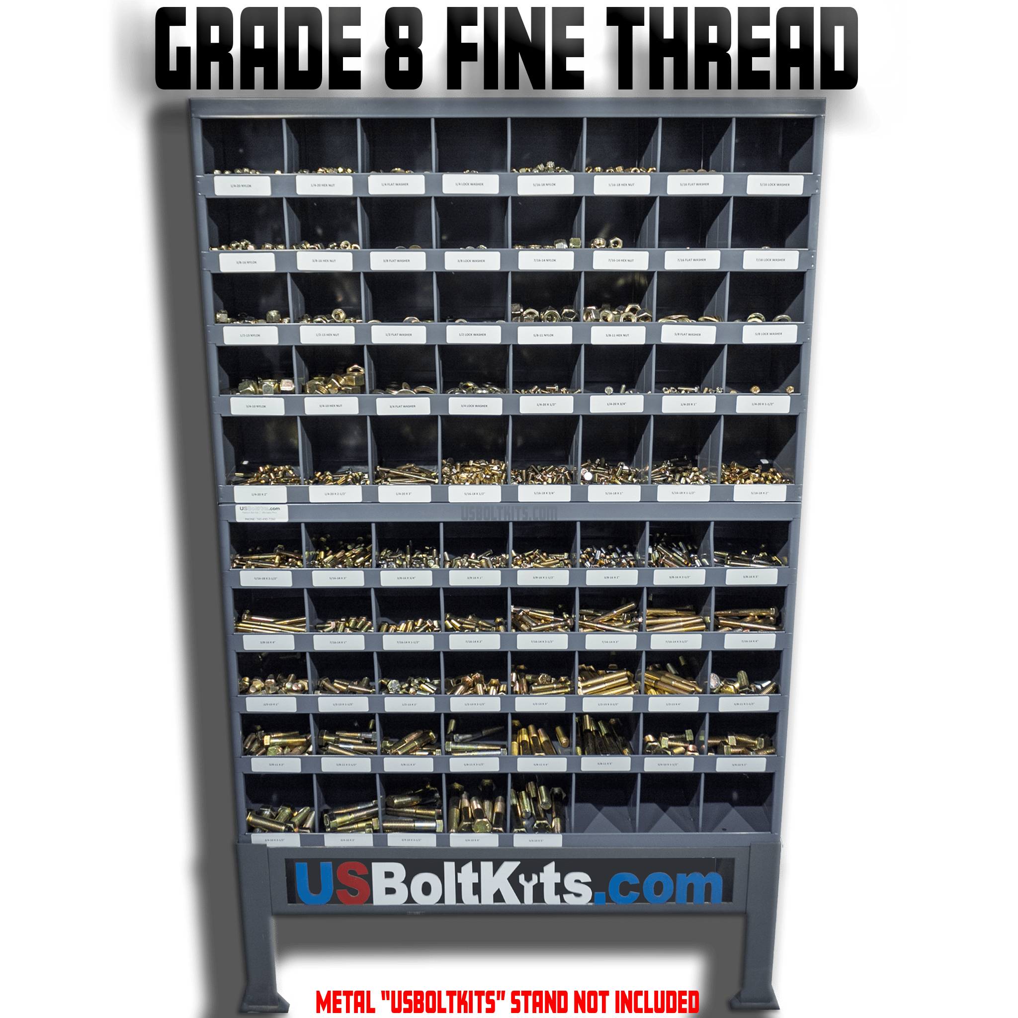 5000 Series Bin Kit Assortments Grade 8, 5, Fine Thread, Metric 8.8 and