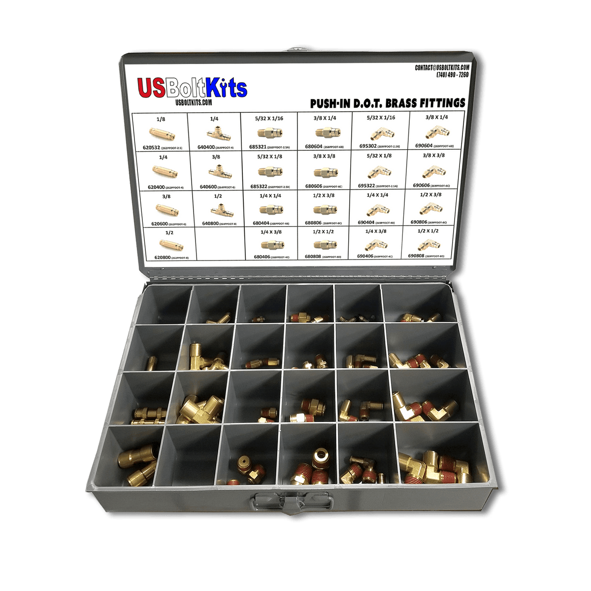 PushIn D.O.T. Brass Fitting Assortment US Bolt Kits